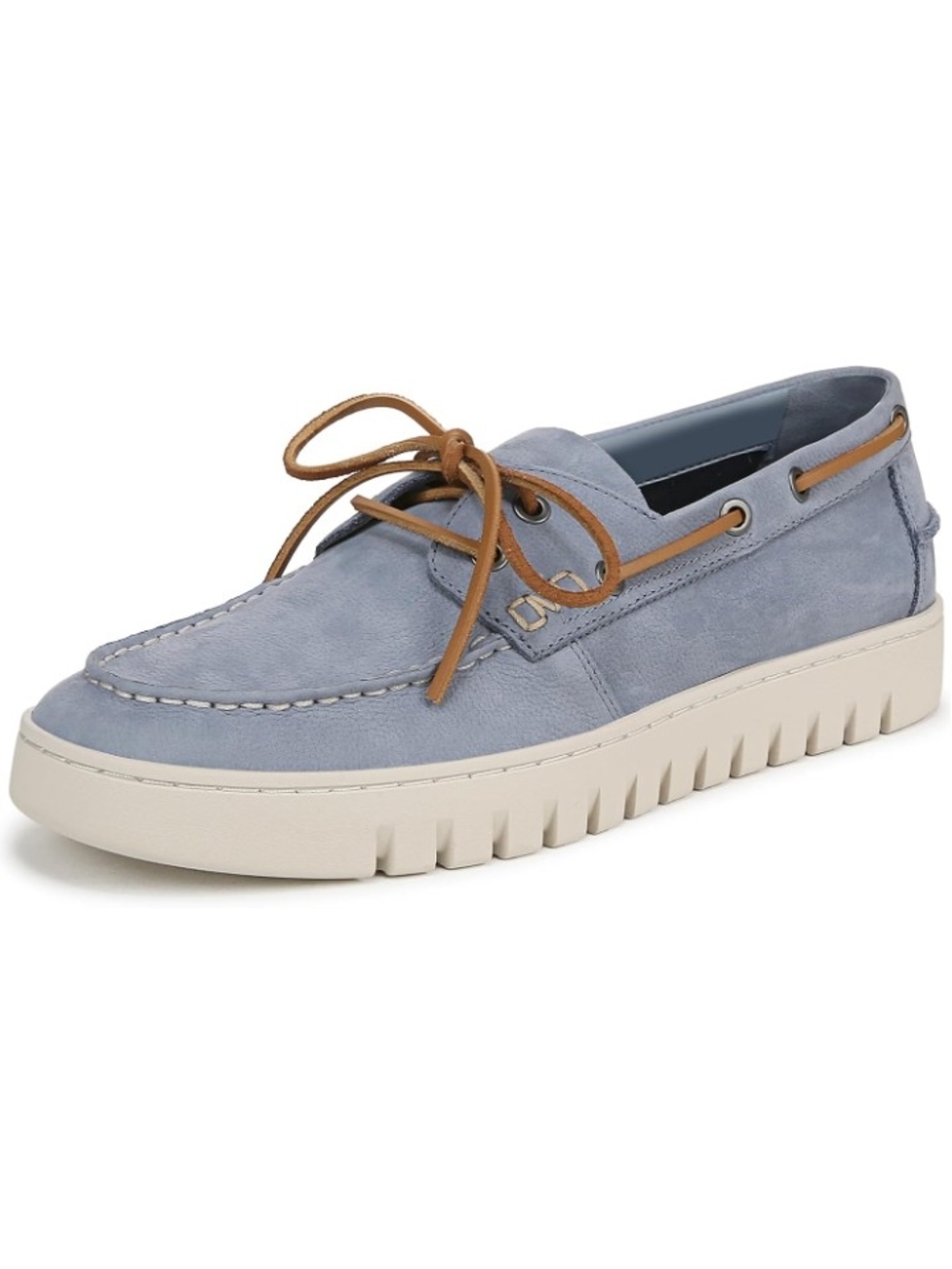NIB Vionic Men's Uptown Boat Shoe Size 7 Blue Nubuck Leather Orthotic Loafers